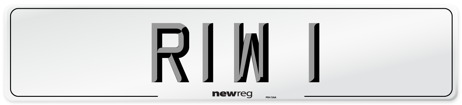 RIW 1 Number Plate from New Reg